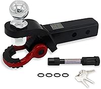 Autdour Heavy Duty Trailer Hitch Ball Mount with 3/4" D-Ring Shackle & Pin Clip - 2" Receiver, 7500 lbs Capacity for Trucks SUVs