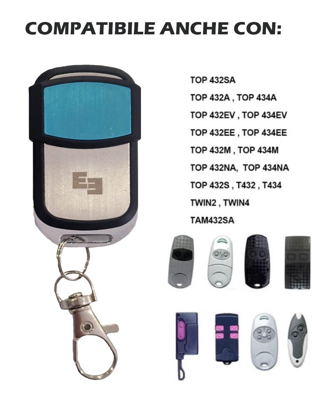KIT 2 TELECOMANDI Universali PER CANCELLO compatibile con frequenza 433,92MHZ a codice fisso +2 BATTERIE OMAGGIO -*** NUOVO MODELLO + AVANZATO*** NON DUPLICANO ROLLING CODE-ASSISTENZA TELEFONICA