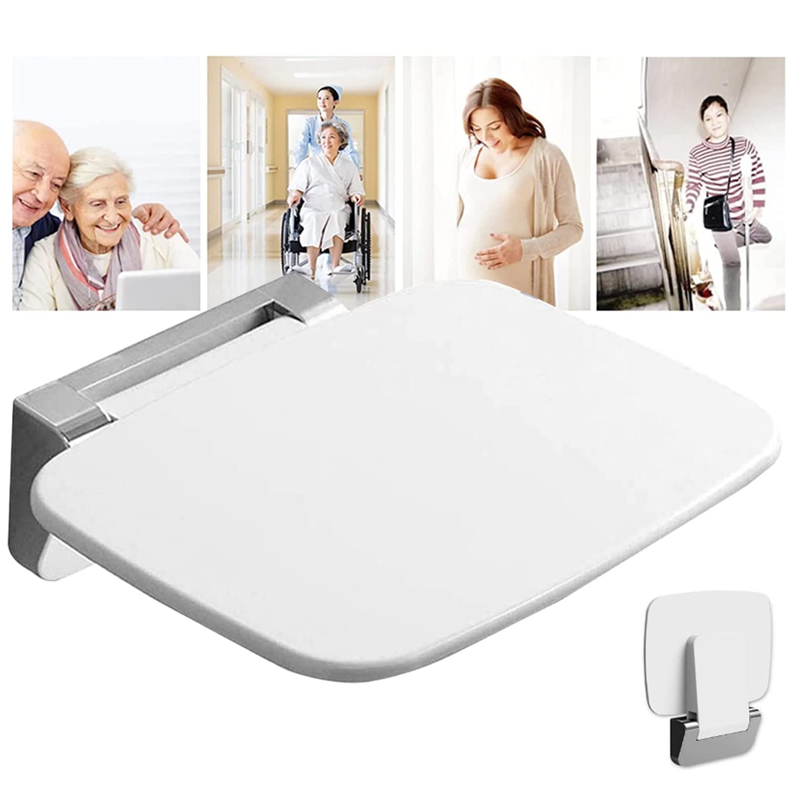 Buy EEUK Folding Shower Seat for Elderly and Disabled, Fold Down Shower Bench Wall ed Shower