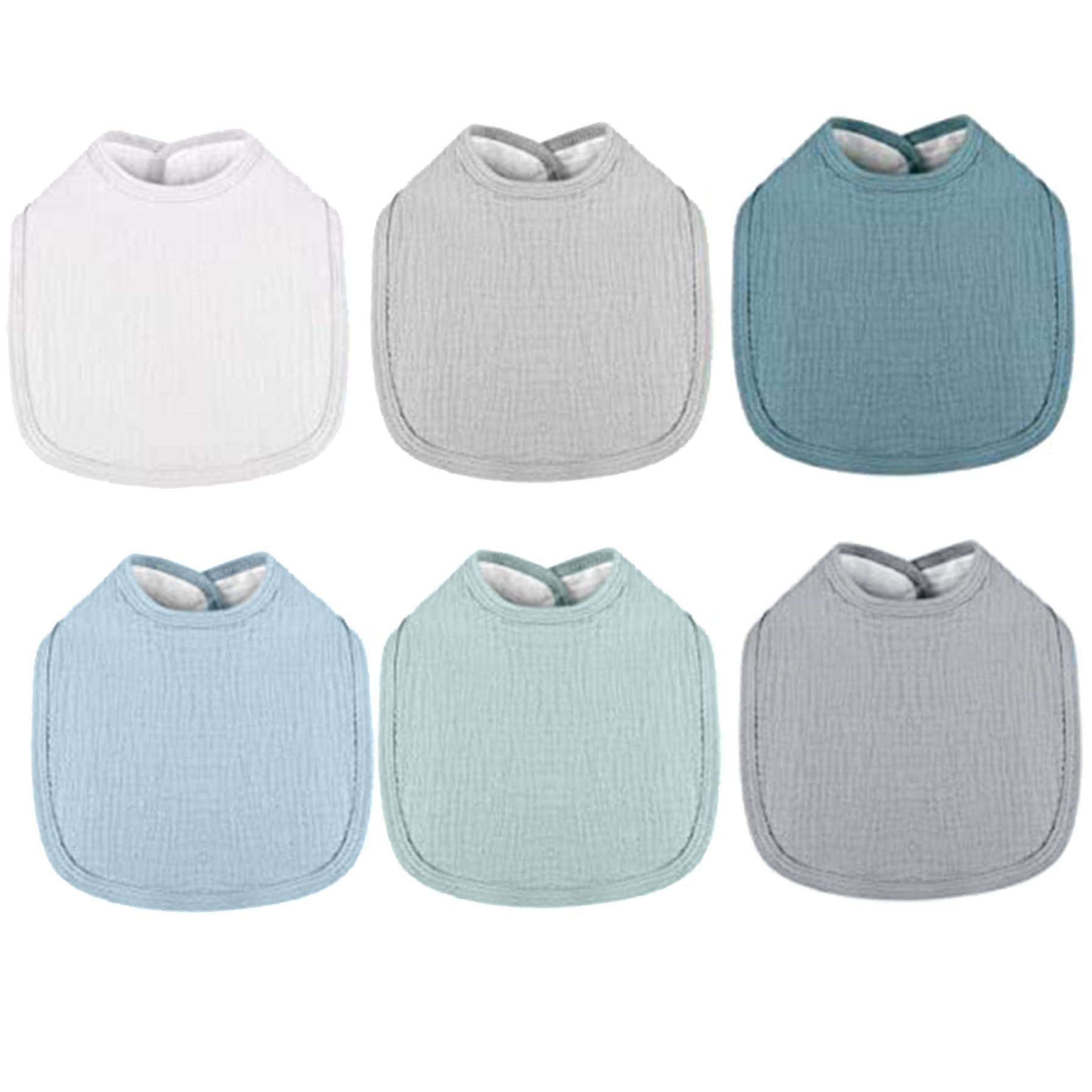 Baberos para bebé, 6 baberos para bebé, algodón suave y ajustable para niños pequeños con hebilla, necesidades unisex para babear y dentición