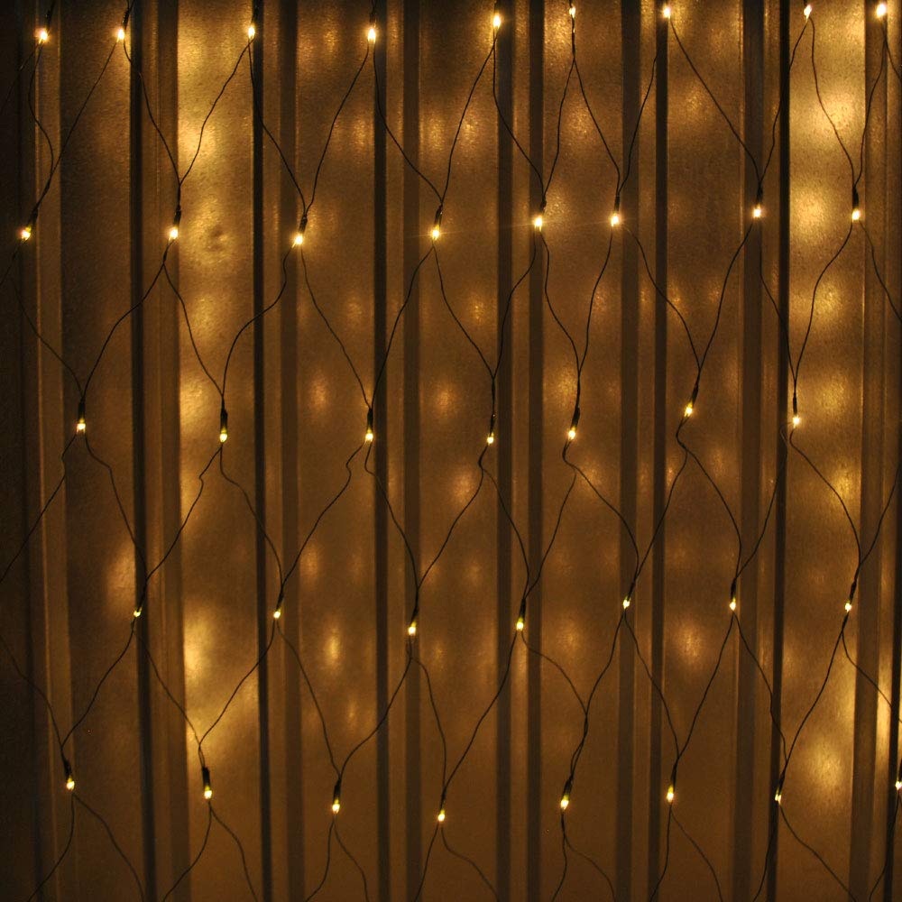 LightsGo Outdoor/Indoor Fish Net Style Christmas LED Fairy Lights 320 Warm White Lights 3M * 2M, 8 Sparkling Modes with Memory Function (Warm White)