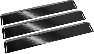 Hiorucet 16 1/2" Heat Plate Shields for Master Chef GCP-2601, BBQ Grillware GGPL-2100, Charbroil, Master Forge, Uniflame, Grill Chef. BBQ Burner Cover, Heat Tent, Flame Tamer, Porcelain Steel, 3 Pack