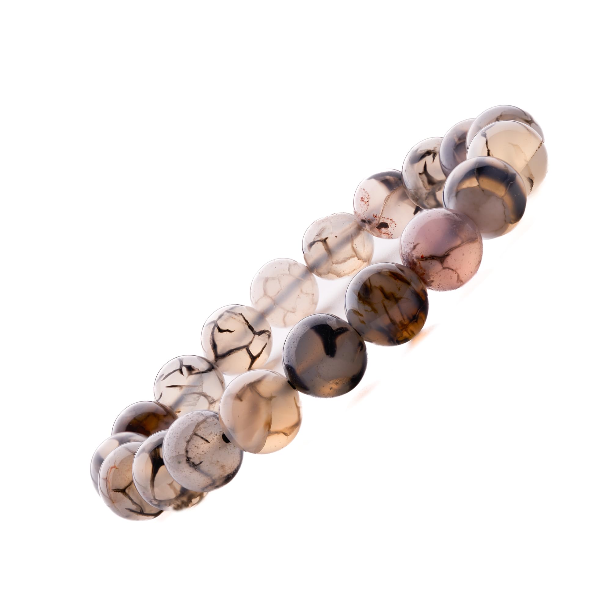 Plus Value Dragon Vein Agate Bracelet - Reiki & Healing Crystal Products for Men Women Boys and Girls (Beads Size: 10mm, Jute Bag) (B083NX5YQW) Amazon Price History, Amazon Price Tracker