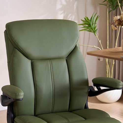 Miniatura 6 de Silla de oficina, silla ergonómica para computadora con brazos abatibles, sillas de escritorio para el hogar, cómoda piel sintética, soporte