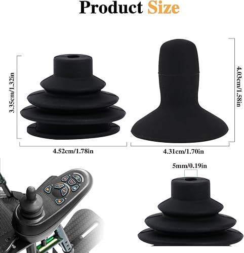 Miniatura 2 de 2 piezas de perilla y polaina para silla de ruedas eléctrica, silla de ruedas negra, ayuda a la movilidad, accesorios para sillas de ruedas,
