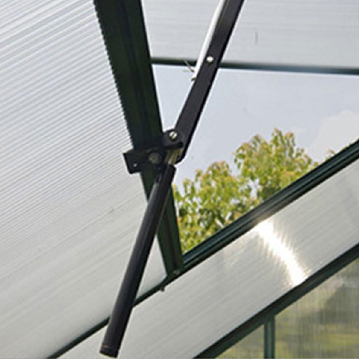 Greenhouse Window Opener for Outdoor Roof Vents, Black