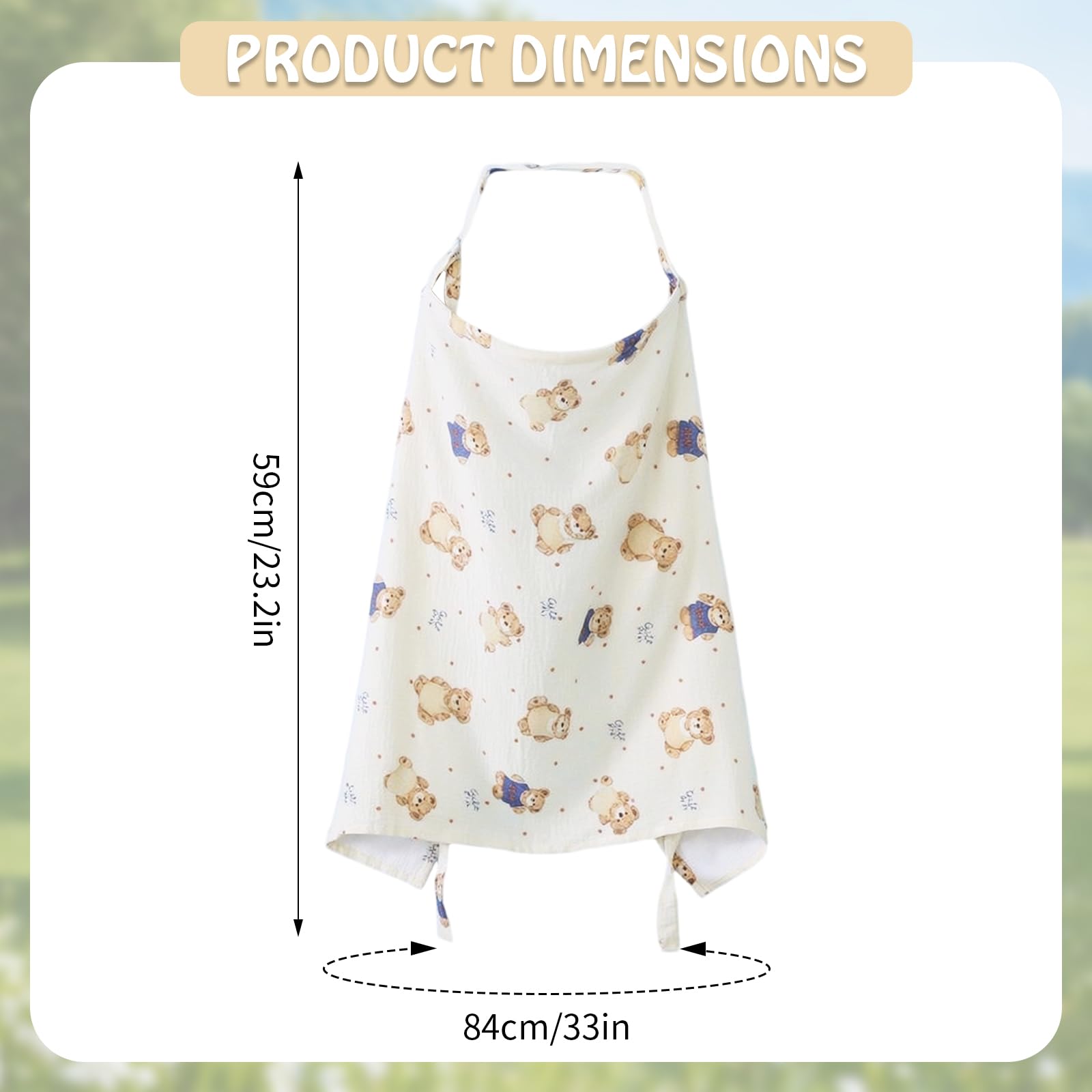 Breastfeeding Cover Ups,Muslin Nursing Cover for Baby Breastfeeding,Breathable Cotton Breastfeeding Cover with Adjustable Strap and Storage Bag - Image 2