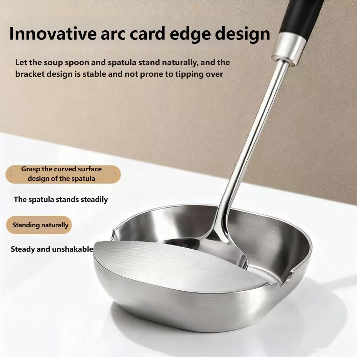 2026 New 304 Stainless Steel Spoon Rest & Multipurpose Kitchen Utensil Holder,Heavy Duty Spoon Holder For Stove Top,Self-Standing Ladle Holder With Stable Base For Spatulas,Snack Containers (3PCS)