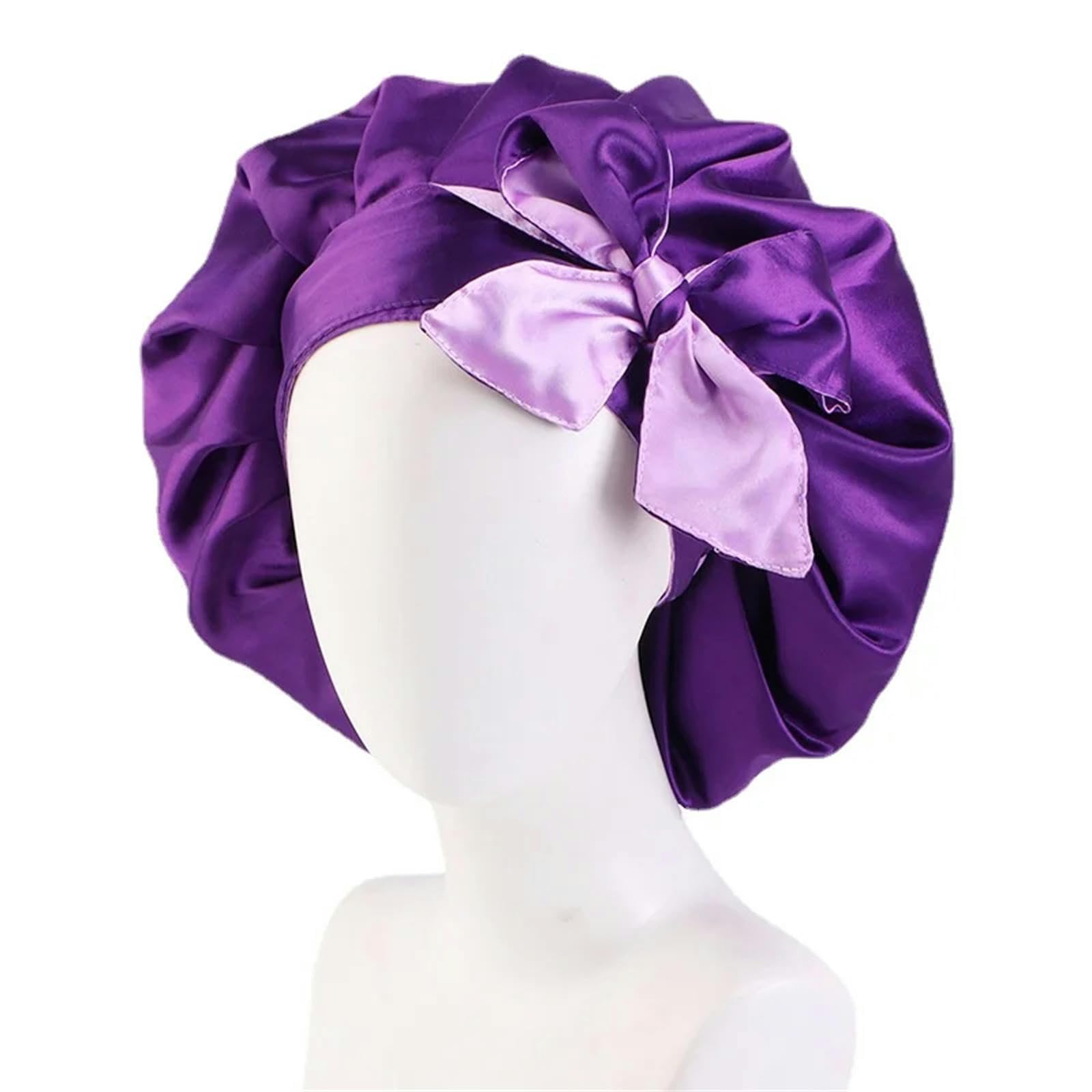 Cuffia Capelli Ricci Notte Cofano Satinato Regolabile A Doppio Strato Reversibile Notturno per Sonno per Dormire Tappo Cofano per Donne-Cachi