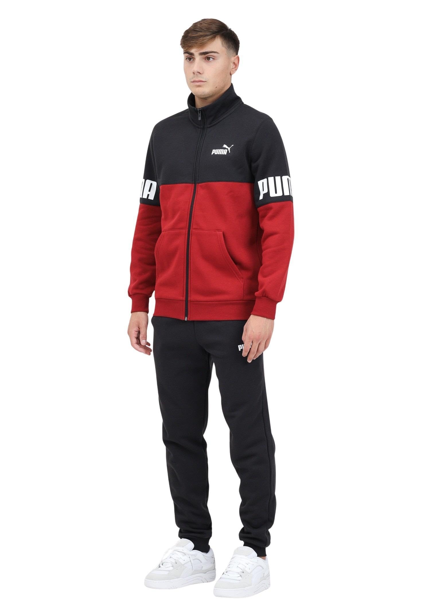PUMA Tuta Power nera e rossa da uomo XS