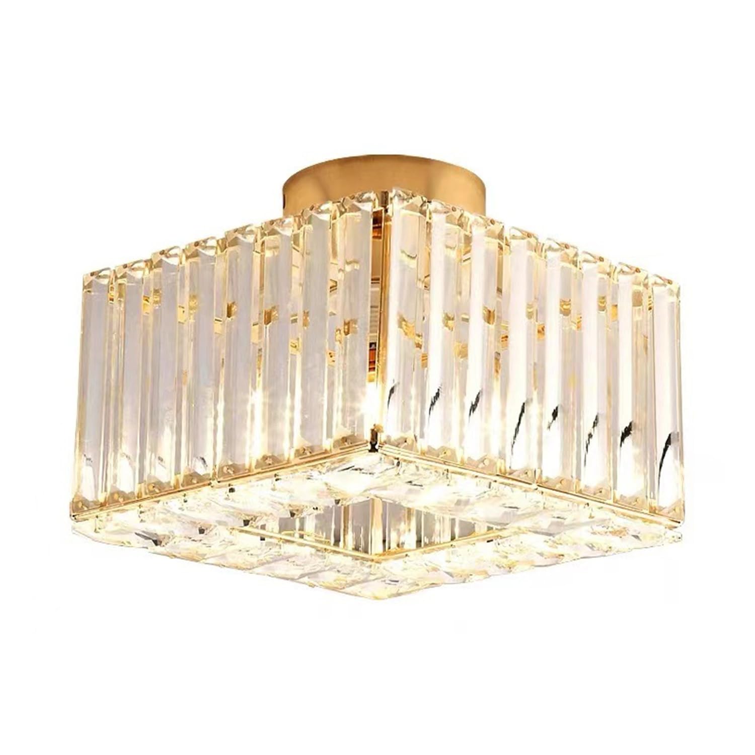 Lustre en cristal doré pour chambre à coucher, plafonnier LED moderne créant une ambiance cosy
