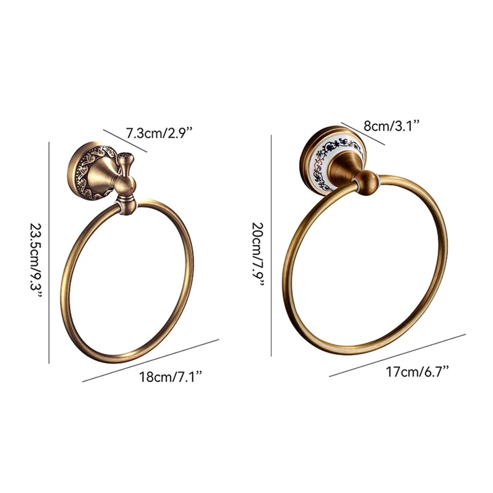 Toallero de Mano con Anilla, Toallero de aro Minimalista con Base Redonda, Accesorio for Colgar en la Pared.(Style1)