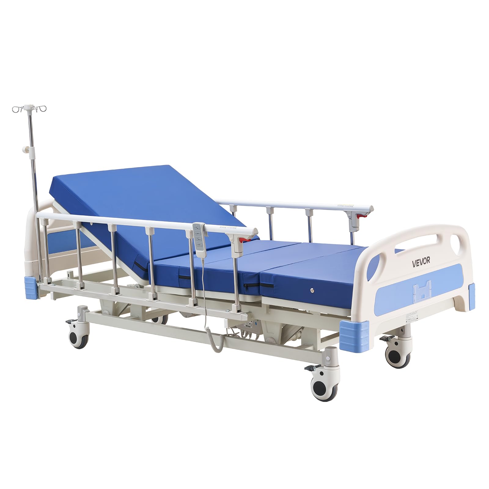 VEVOR Letto Ospedaliero Elettrico per Degenza Letto Ospedaliero Capacità di Carico 250 kg per l'Assistenza Domiciliare, Angolo Schienale Regolabile 0-75° Altezza Regolabile 475-750mm 3 Funzioni
