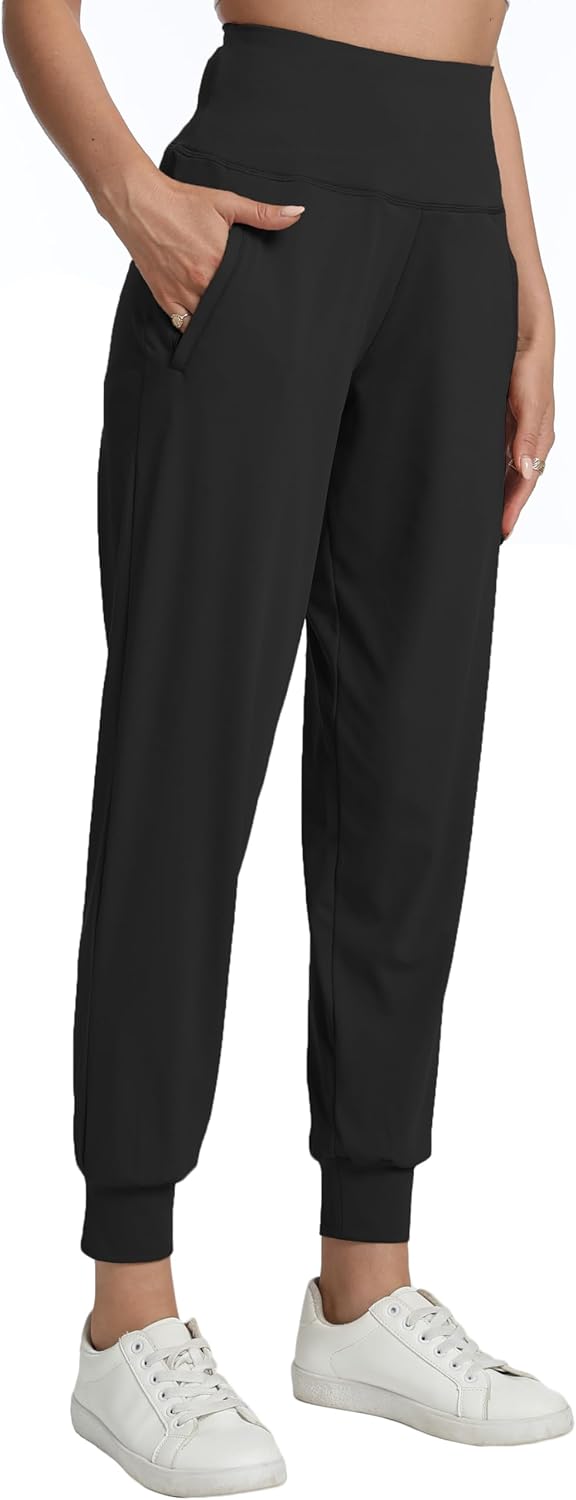 Rrosseyz Joggers for Women with Zipper Pockets Lightweight High Waisted Athletic Pants for Travel Lounge Workout - Image 4