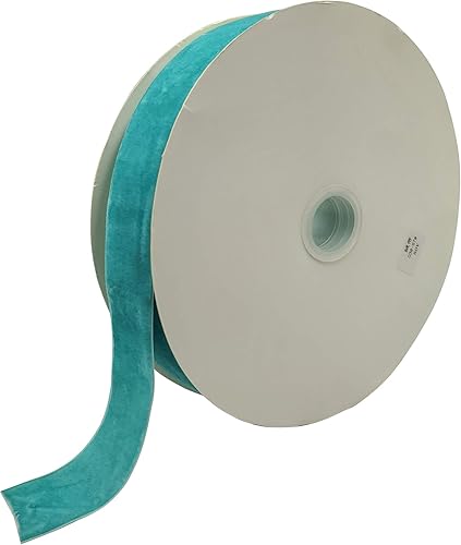 Miniatura 109 de Bobina de cinta de terciopelo de 10 yardas, disponible en muchos colores Verde