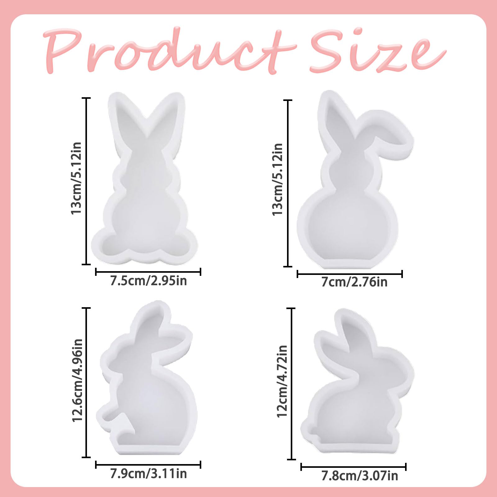 Stampi in silicone per esposizione di figurine di coniglio pasquale fai da te all'ingrosso