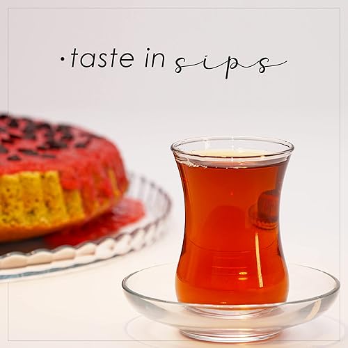 Miniatura 6 de Juego de vasos de té turcos y platillos (12 piezas), tazas de té árabe persa (4 oz/4.1 fl oz)