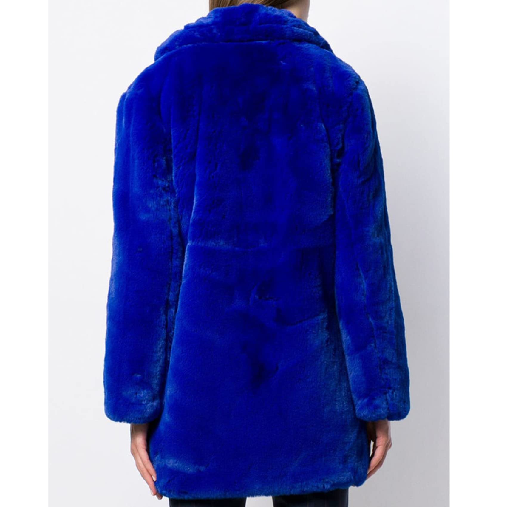 Manteau Mi-Long en Fausse Fourrure pour Femme Manteau Chaud en Laine d'agneau Souple en Molleton