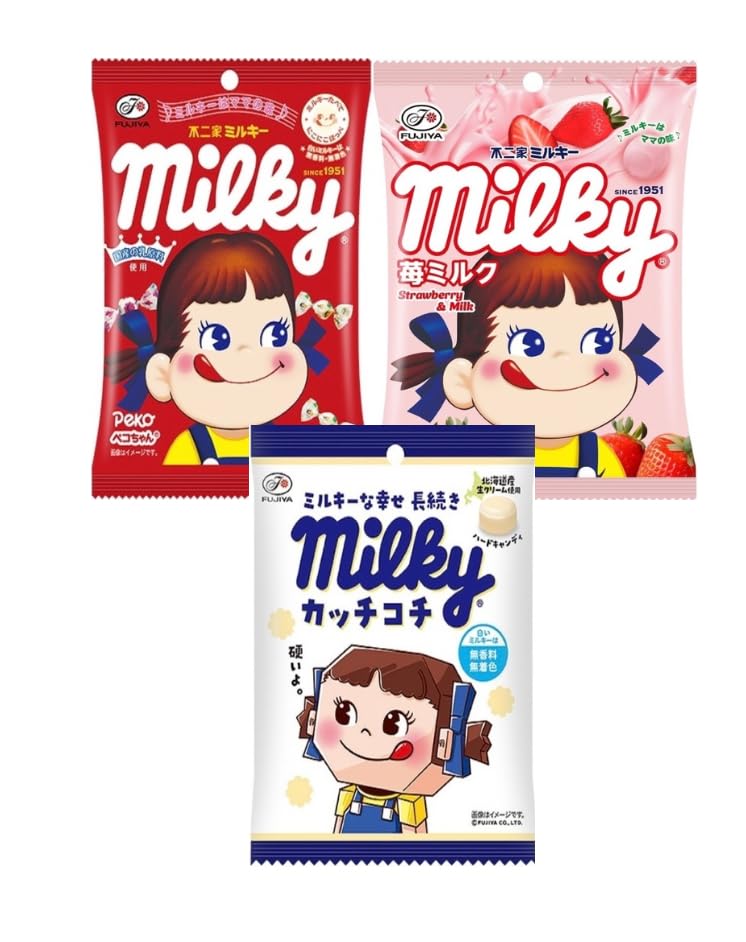 Amazon.co.jp: 【3袋セット】 ミルキー (42g) × 苺ミルク (36g