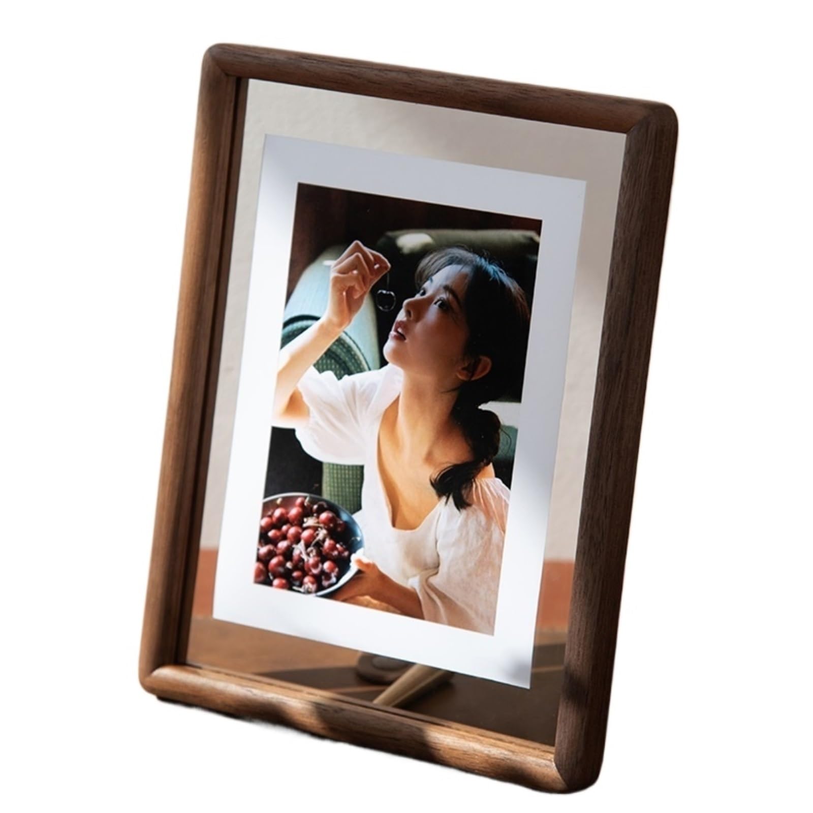 Marcos de Fotos Portaretratos Marco De Fotos Madera Maciza For Colgar En La Pared, Caligrafía Y Pintura Decorativa Decoración de Amigos(Dark Brown,8inch)