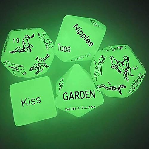 Miniatura 3 de 5 Glow in The Dark Dice, Humorous Toy Couple Gift Glowing in the Dark Green Valentine's Day and Gross Entertainment Holiday