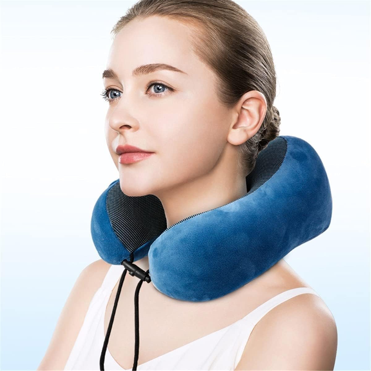 Travel Storage Neck Pillow Office nap u-Shaped Pillow Memory Foam， Feather Soft Microfiber Neck Pillow, Adult(A)