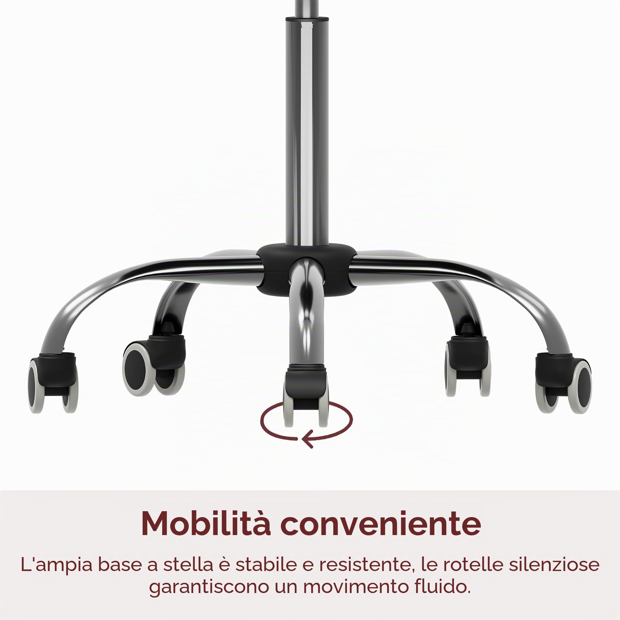 Vida Designs Geo Sedia da Ufficio per Computer, Colore Rosso, con Gambe Regolabili e Girevoli, H 80 96 x W 47.5 x D 49 cm
