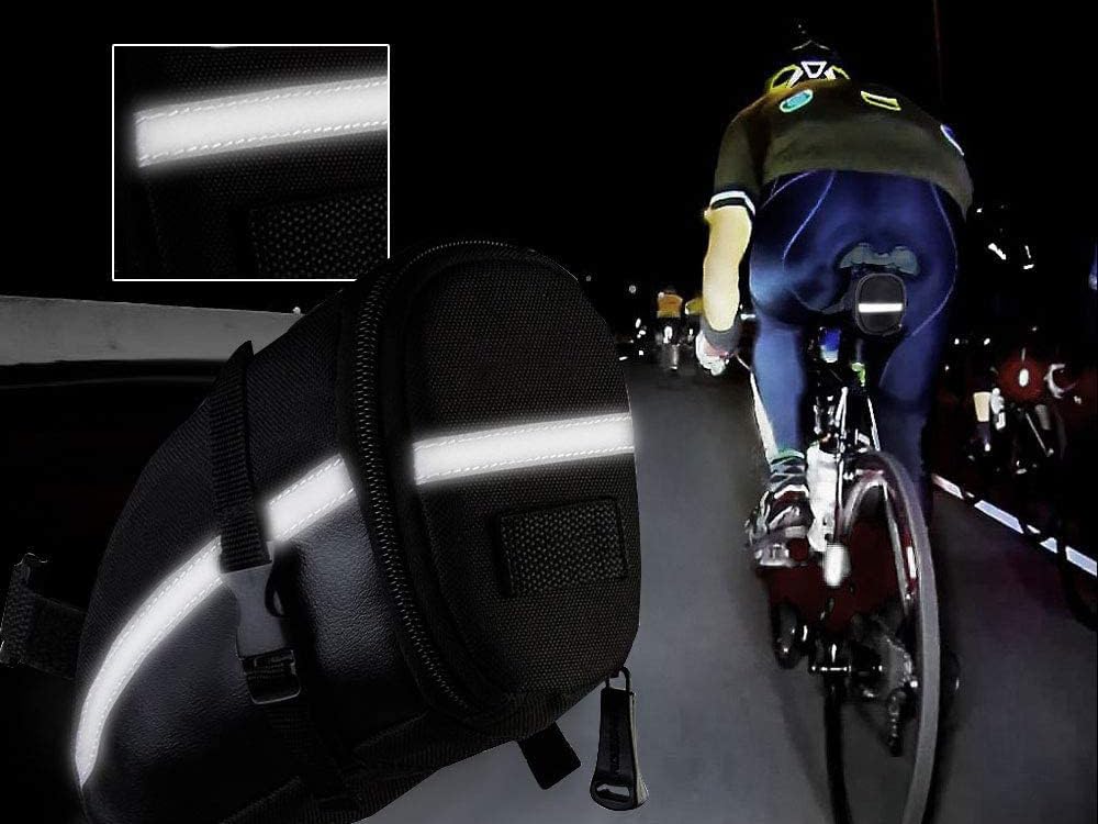 Borsa da bicicletta impermeabile sotto la sella – Custodia multifunzione con chiusura regolabile, colore nero