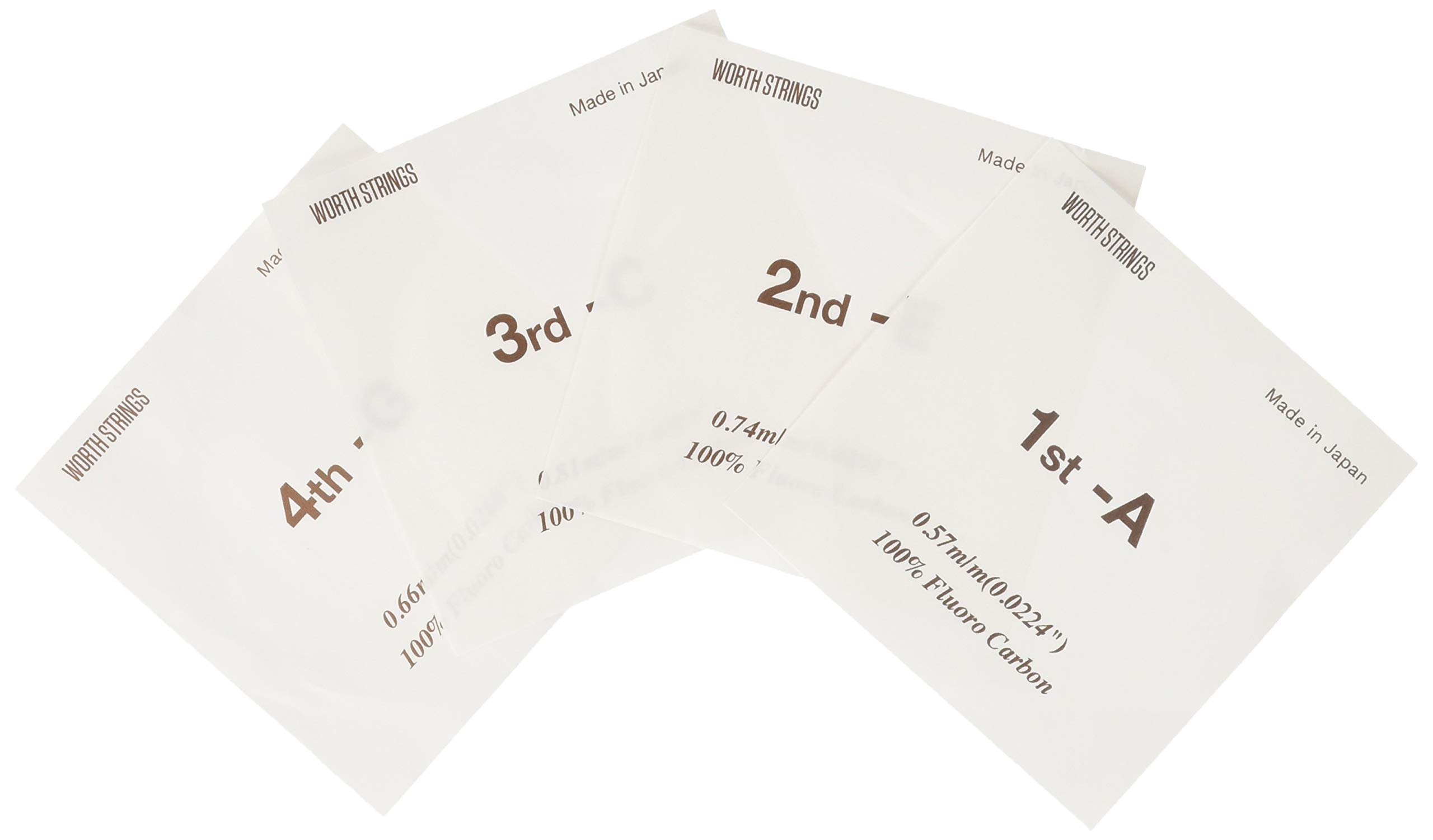 Worth Strings, Ukulelen-Saiten, Brown Fluoro-Carbon, für Tenor-Ukulele, Heavy (0.0224-0.0291-0.0319-0.0260)