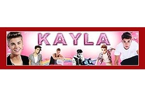 Justin Bieber's Personalized 10"x32" Name Poster with Border Mat