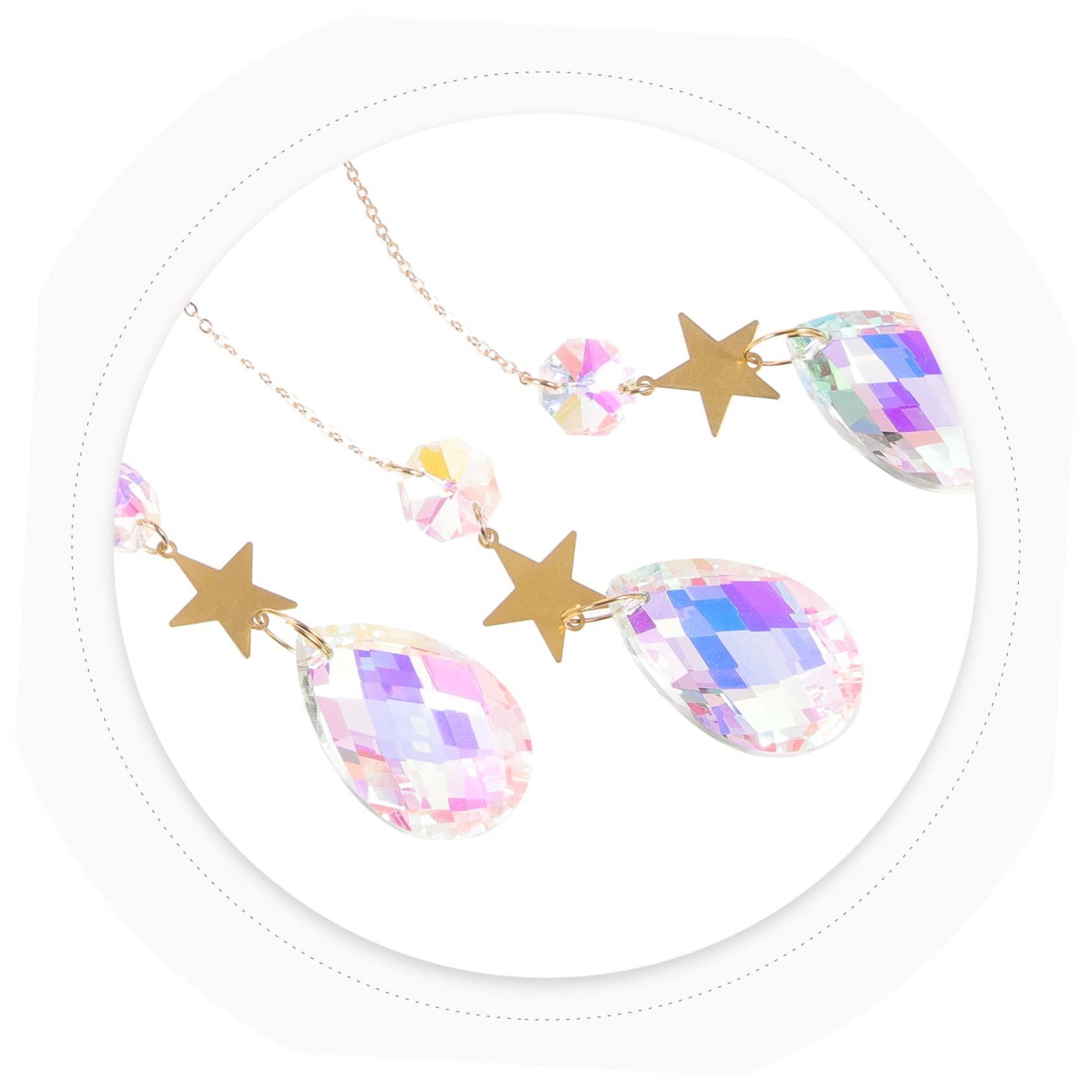 Mipcase 3pezzi Pendente Decorativo Appeso Acchiappasole Forma e Stelle Per Decorazione Casa e Regali Natale
