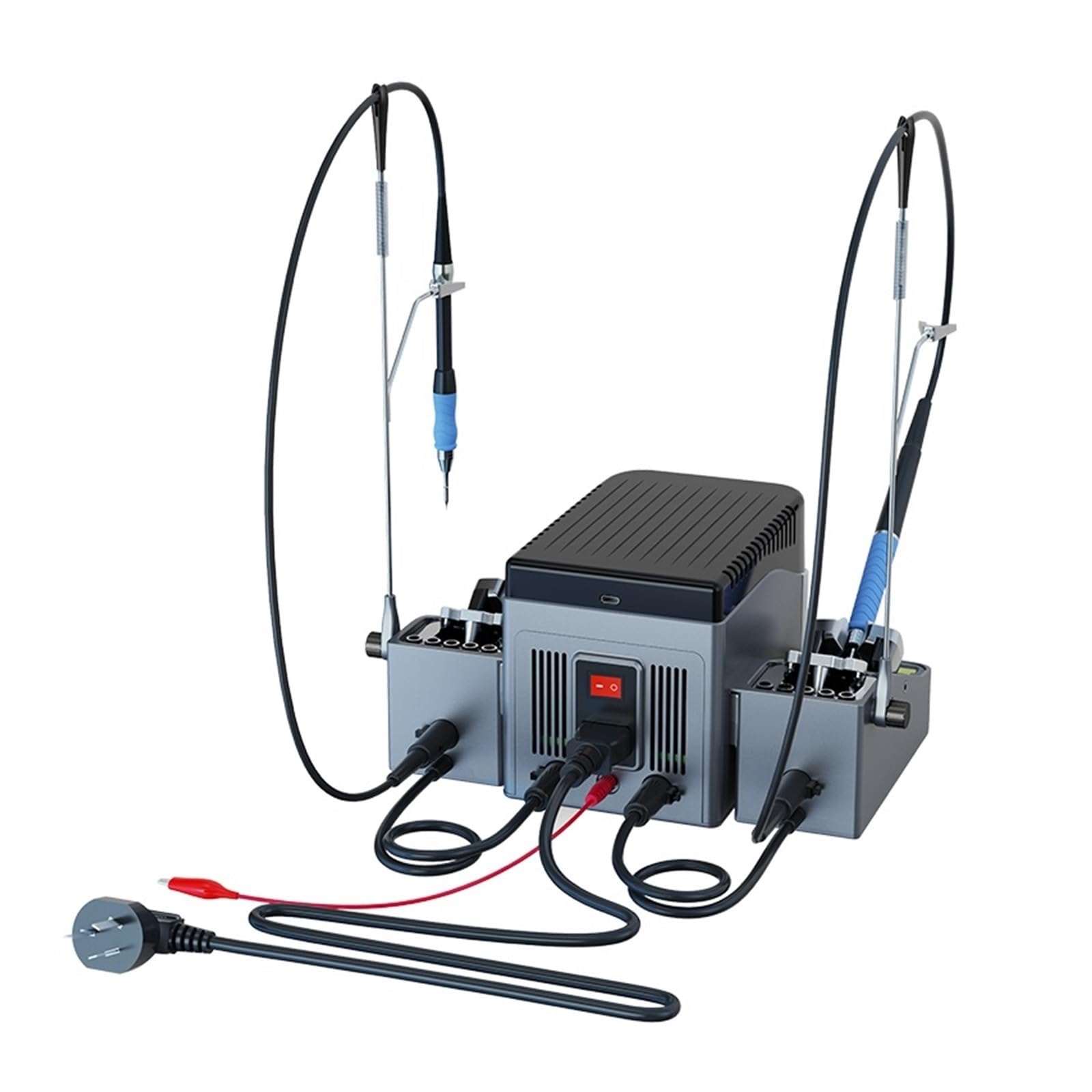 Stacja lutownicza, T420D Dwukanałowa Inteligentna Stacja Lutownicza Kontrola Temperatury HD Wyświetlacz Ciekłokrystaliczny Naprawa Narzędzi Lutowniczych(C245 C210 handle set)