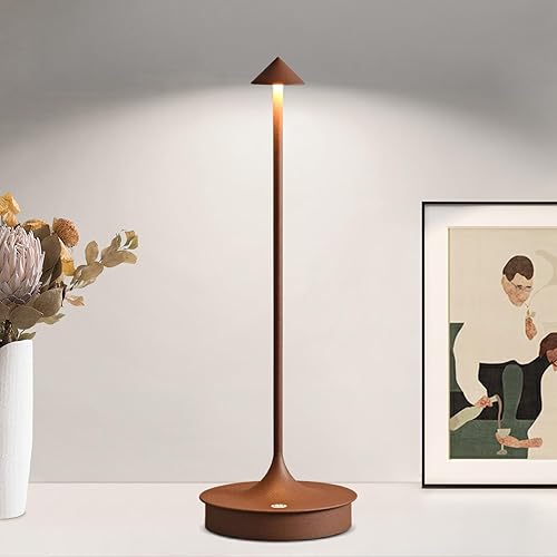 Lámpara de mesa inalámbrica recargable, lámpara de mesa LED táctil de 4000 mAh, lámpara de escritorio a pilas, luz de mesa portátil regulable al