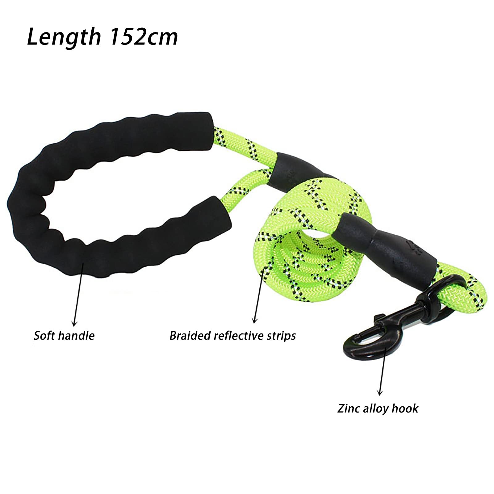Generic Laisse Chien Corde, Laisse pour Chien en Nylon avec Poignée Rembourrée Douce et des Fils Réfléchissants pour Chiens de Moyenne