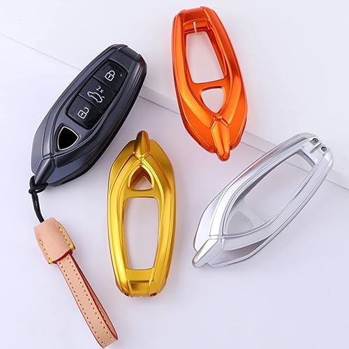 Miniatura 4 de JanneChou Carcasa de aluminio de alta calidad para llavero Lamborghini URUS 2018-2021 con llavero de metal Oro, Gris, naranja/fiesta de bloques,