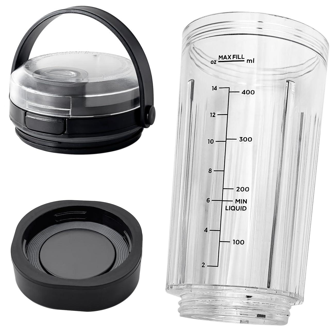 clefs #2 A-B Blender ブレンダ― 3 Pieces for Ninja Blast Portable Blender Replacement Parts, 18oz