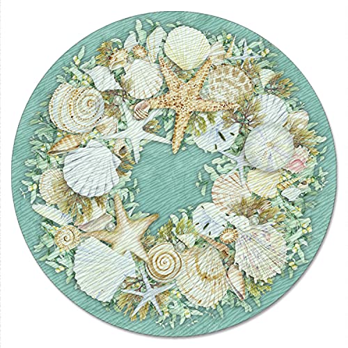 CounterArt Coastal Wreath 4mm Heat Tolerant Tempered Glass Lazy Susan