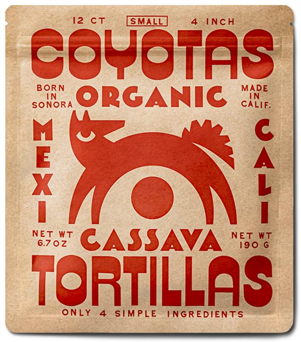 Miniatura 2 de COYOTAS Tortillas orgánicas de yuca pequeñas de 4 pulgadas (12 tortillas por paquete) (5 paquetes)