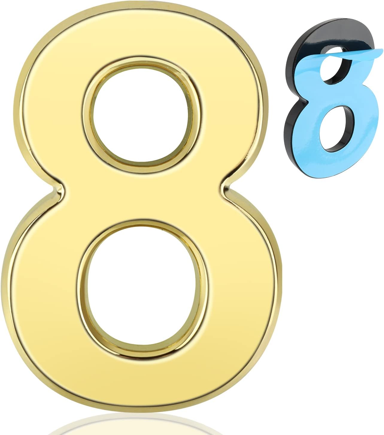 4 Inch Modern House Number, Gold Self Adhesive House Numbers Mailbox Numbers