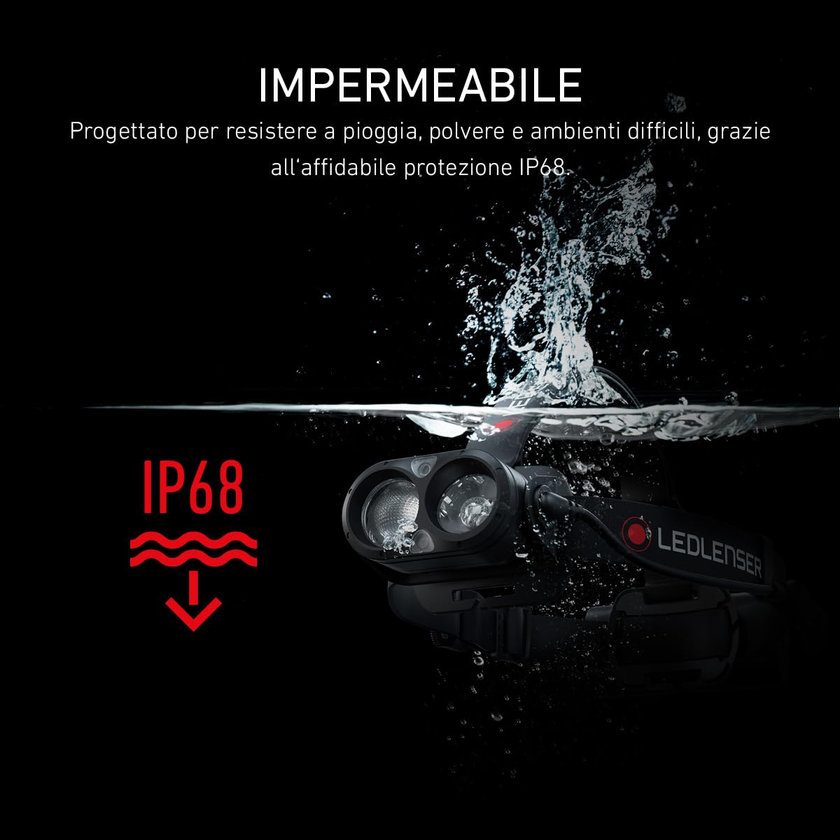 Ledlenser H19R Core Torcia Frontale LED, 3500 Lumen, Batteria Ricaricabile al Litio, con Luce Rossa, Impermeabile IP67, Portata Luminosa di 300m, Fusion Light, Cavo di ricaricamagnetico USB