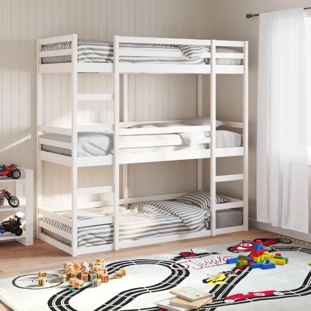 Lit Superposé En Pin Massif 90x190 Cm - Sans Matelas, Design Sûr Avec Garde-corps, Pour Petits Espaces - 7