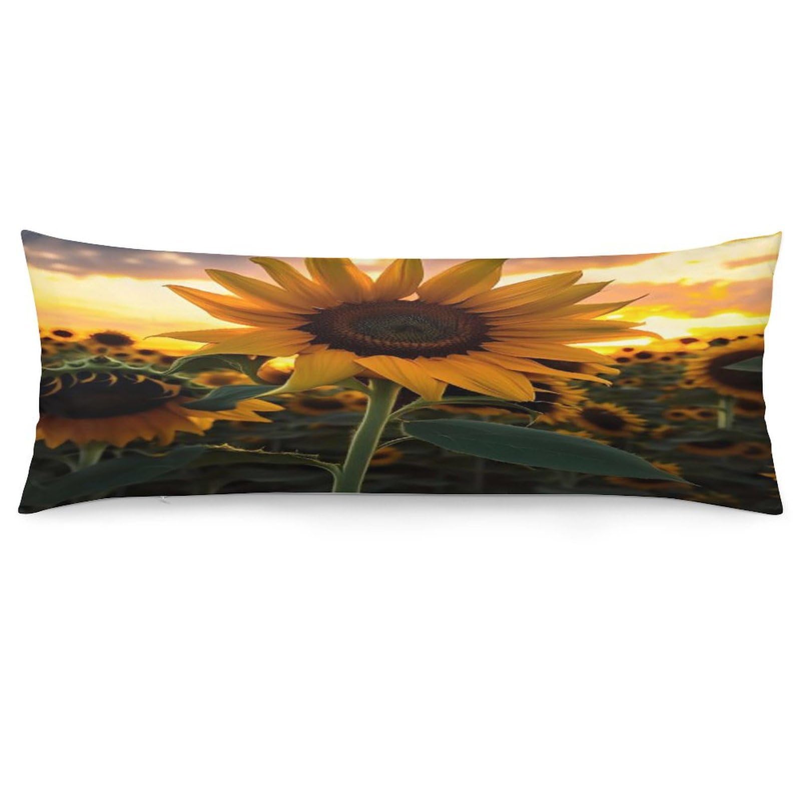 Farm Sunflower Throw Pillow Cover Soft Lumbar Pillow Covers with Zipper Breathable Rectangular Cushion Case Polyester Pillow Case Decorative Body Pillow Cover for Couch Bed
