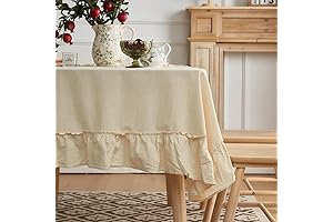 Patchwork Ruffle Tablecloth: Square Vintage Farmhouse Aesthetic