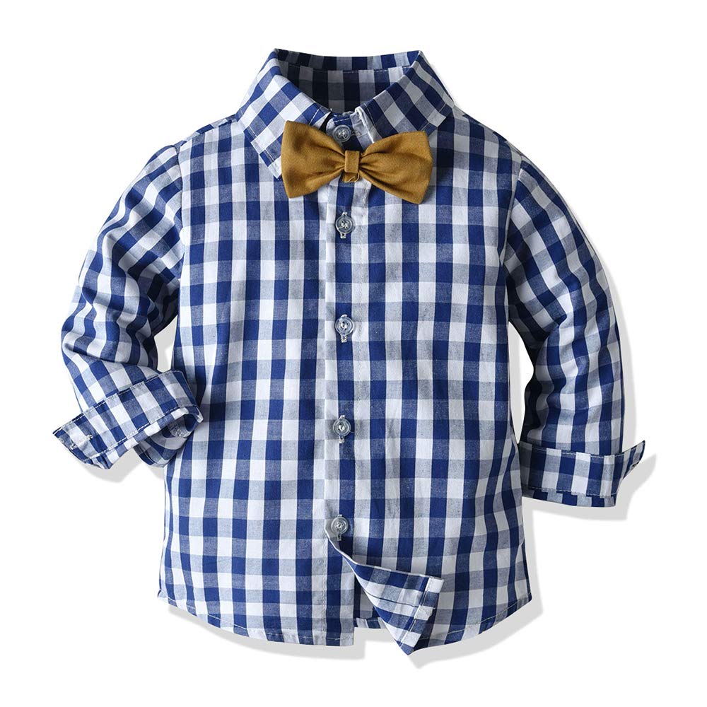 Conjunto de ropa para caballero y bebé, corbatines, camisas + tirantes y pantalones