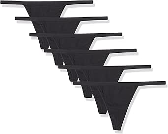 Amazon Essentials Women's Cotton Thong String Underwear, Pack of 6