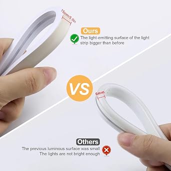 LED Profile, Flexible Silicone U Shaped LED Channel System, Waterproof Bendable Cuttable Light Strip Cover for Background, Home, Recessed Installation (4m/13.2ft) [Energy Class A]