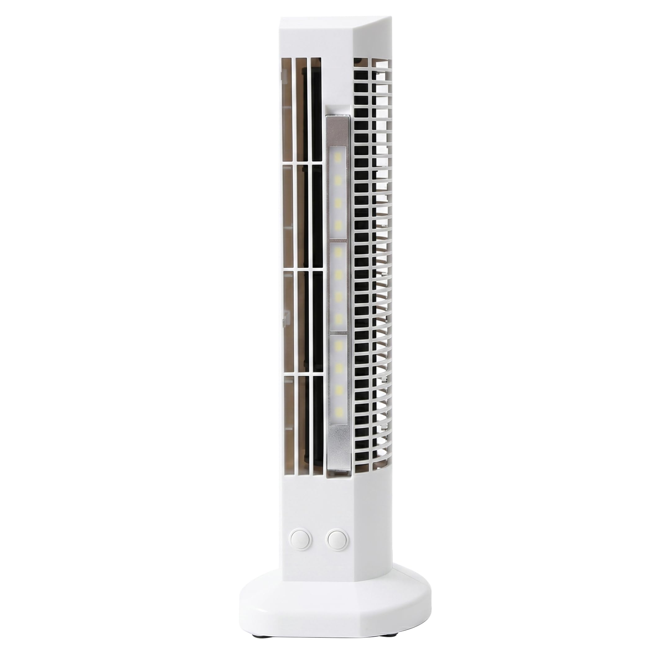 Bemonew Fan Tower, 2-in-1 Small Desktop Fan LED Lamp & Bladeless USB Portable Quiet Fans for Indoor, Outdoor - White