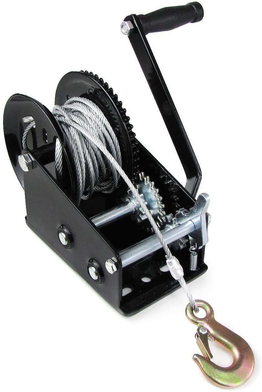 Futchoy Cabrestante manual, con cable de alambre de 10 m, galvanizado y resistente a la corrosión para remolques
