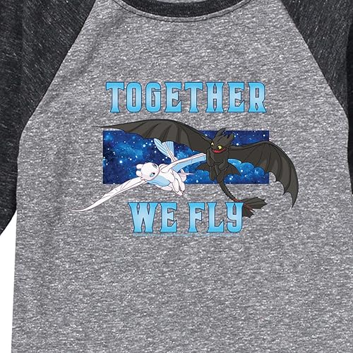 How to Train Your Dragon - Together We Fly - Toddler and Youth Raglan Graphic T-Shirt3