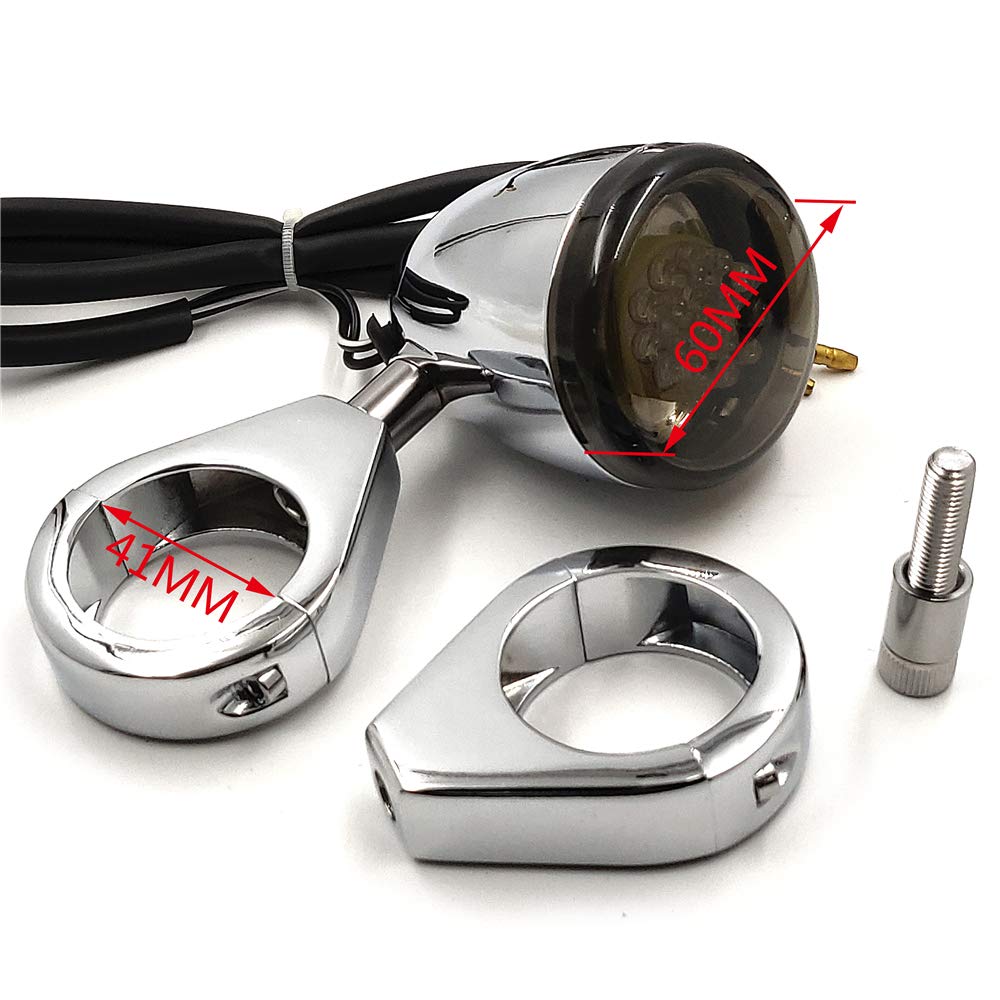 Zestaw chromowanych kierunkowskazów motocyklowych kompatybilny z Harley Davidson Bullet Led 41 mm